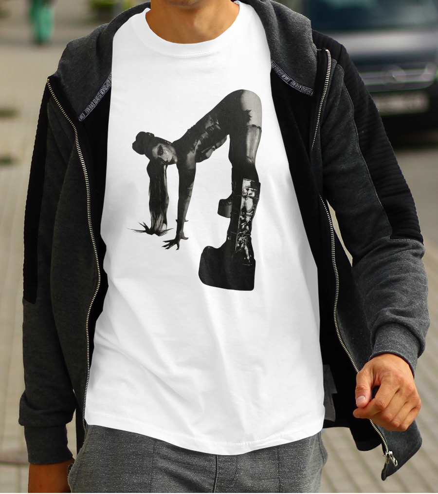 Lady Gaga Chromatica Black And White Striking Pose Platform Boots T-Shirt