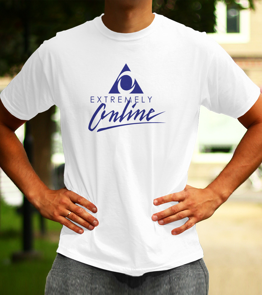EXTREMELY ONLINE Internet Culture 90s Aesthetic Triangle T-Shirt