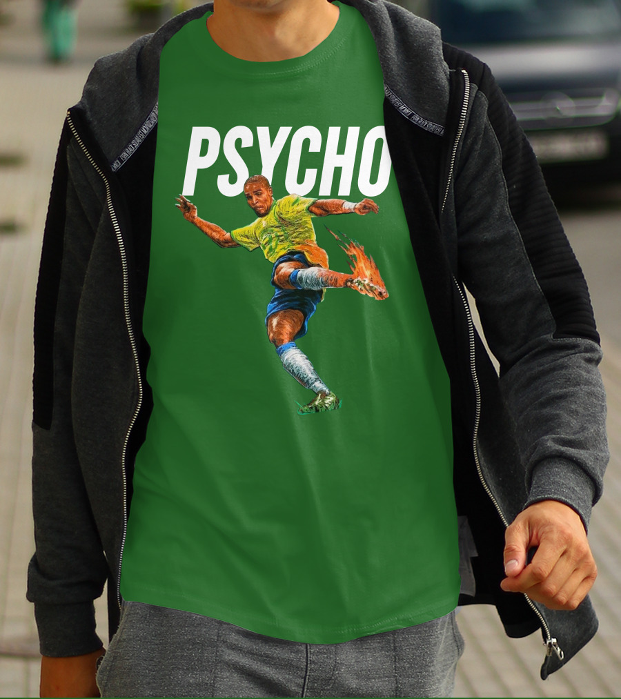 Adriano Psycho Soccer Kick With Flaming Shoe T-Shirt