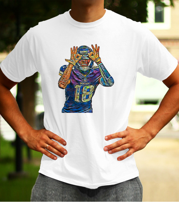 Justin Jefferson Minnesota Vikings Number 18 Griddy Dance Fan T-Shirt