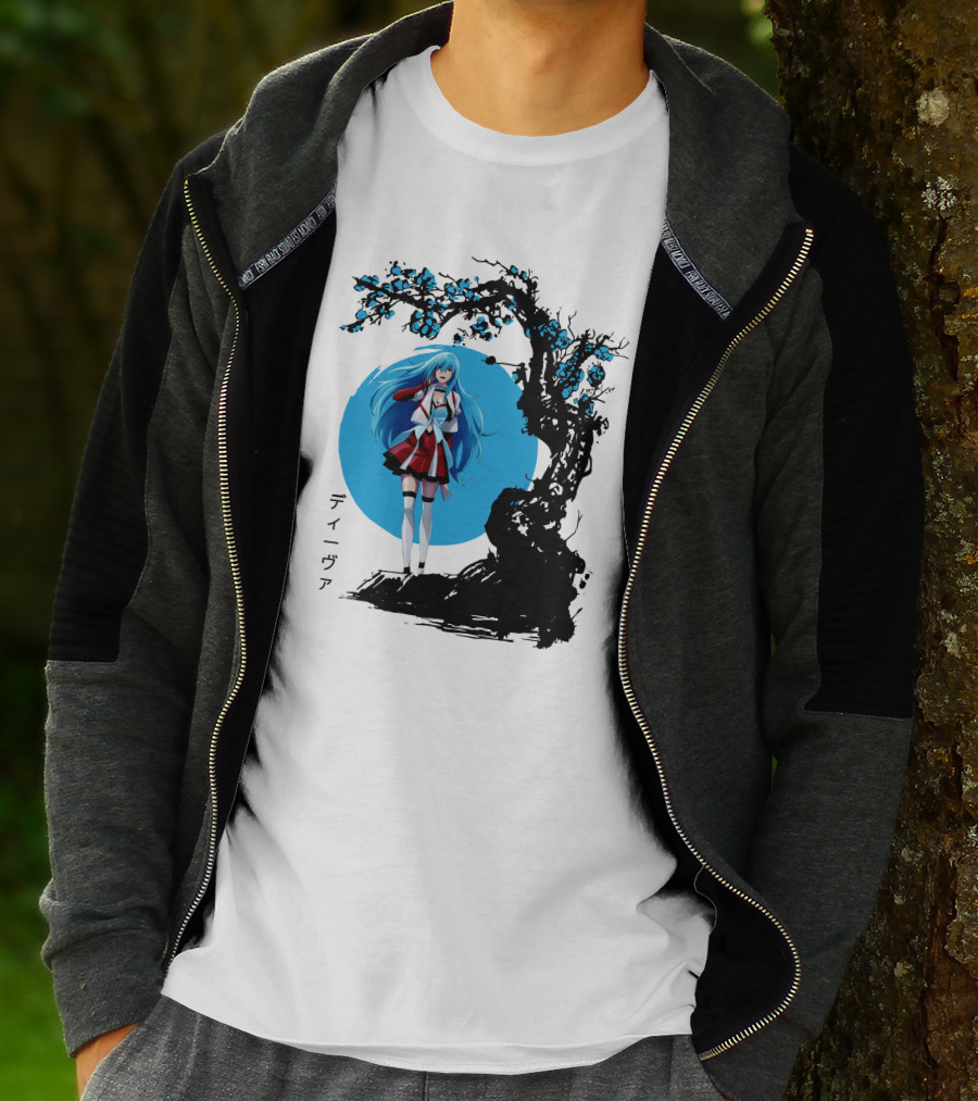 Vivy Fluorite Eye’s Song Blue Moon Anime Diva Character Sakura Tree T-Shirt