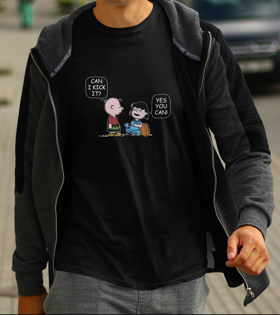 Peanuts Can I Kick It Yes You Can Charlie Brown And Lucy Football T-Shirt