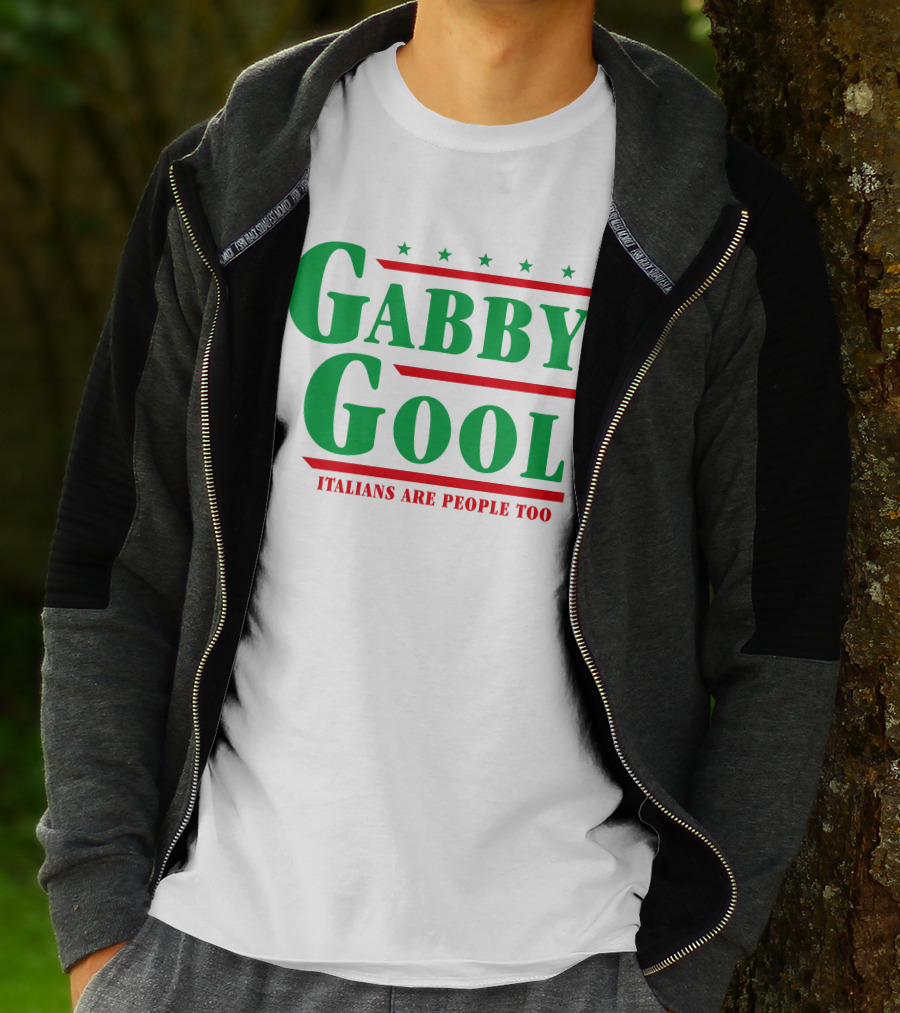 Gabby Gool Italians Are People Too Green Red Stars T-Shirt