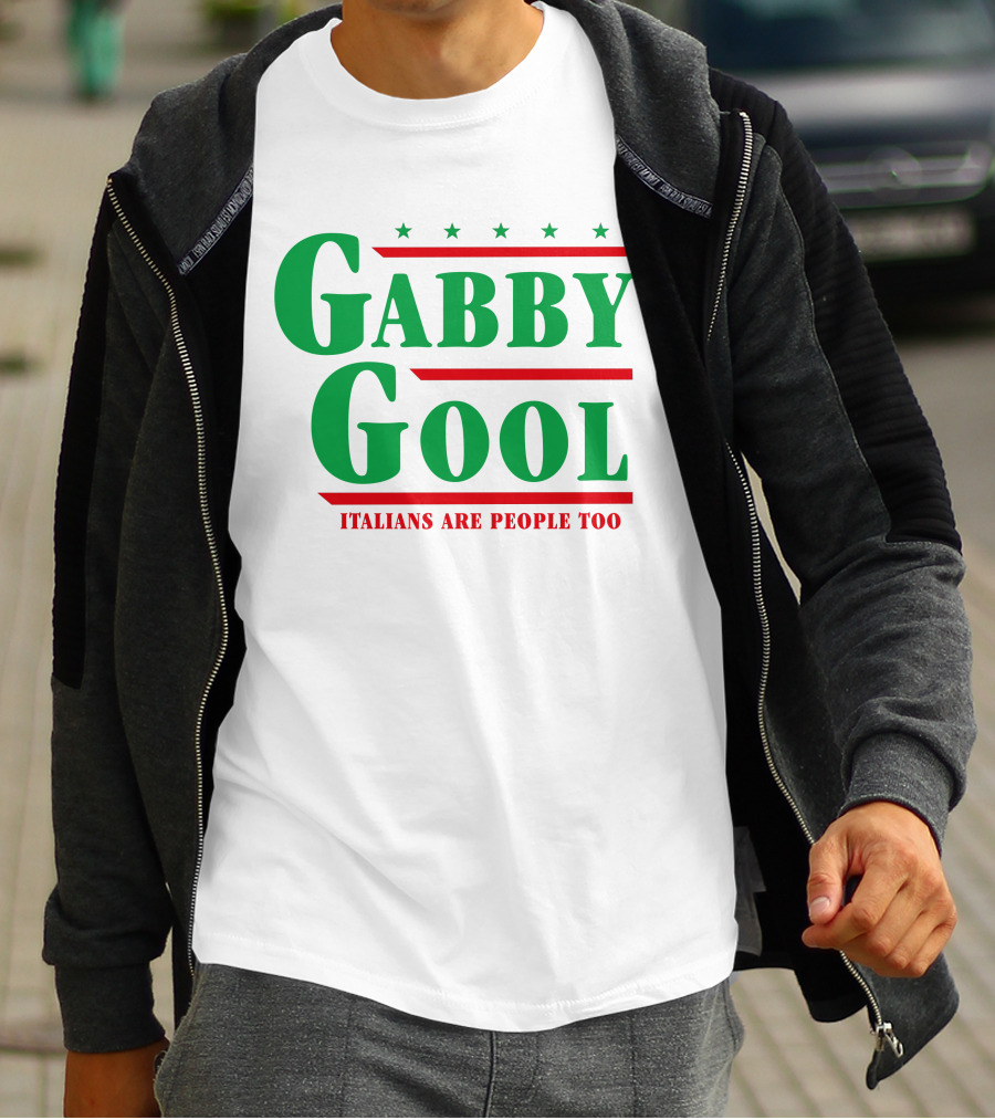 Gabby Gool Italians Are People Too Green Red Stars T-Shirt