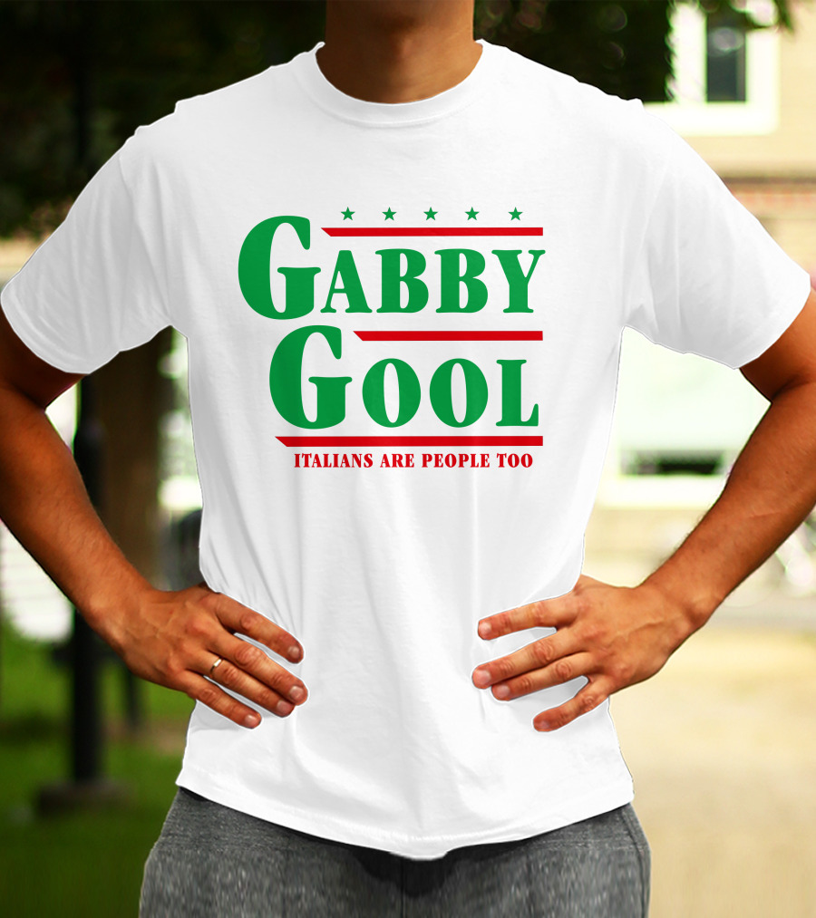 Gabby Gool Italians Are People Too Green Red Stars T-Shirt