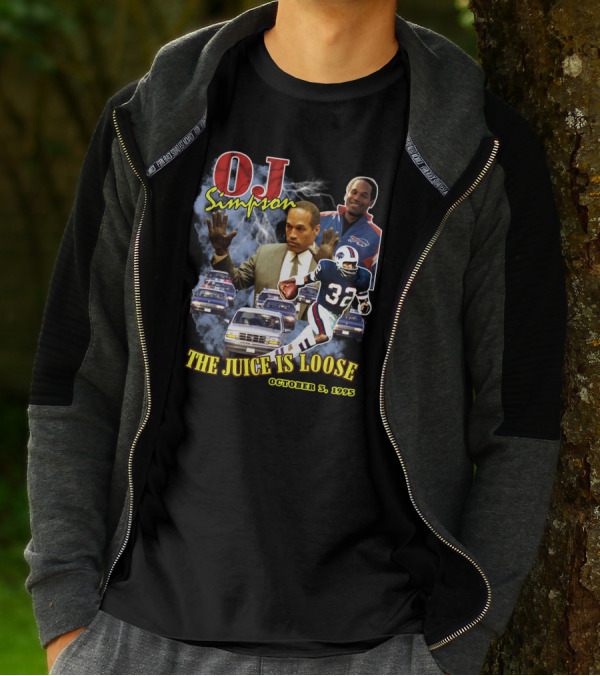 OJ Simpson The Juice Is Loose October 3, 1995 Football Chase T-Shirt