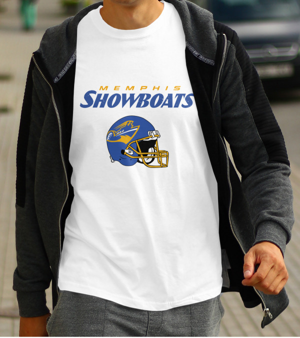 Memphis Showboats Vintage Helmet T-Shirt