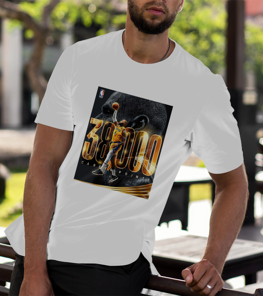 NBA Lebron James 38000 Career Points Achievement T-Shirt