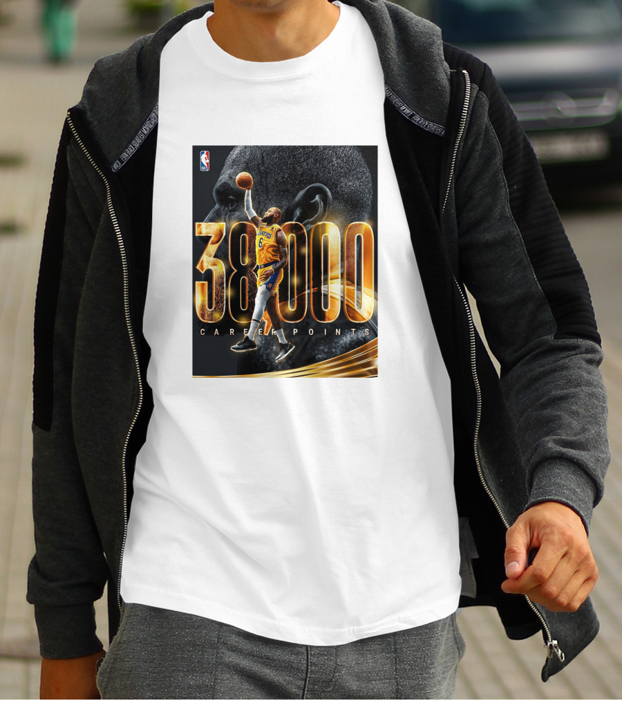 NBA Lebron James 38000 Career Points Achievement T-Shirt