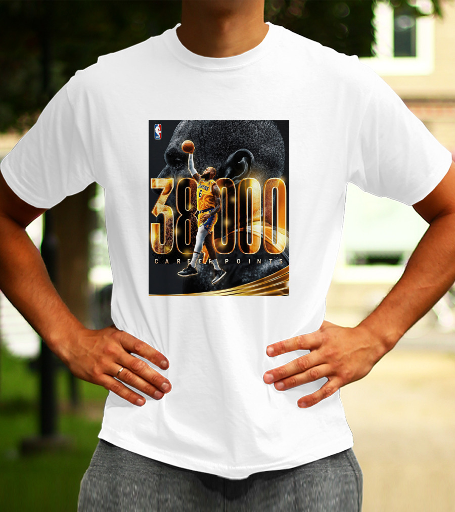 NBA Lebron James 38000 Career Points Achievement T-Shirt