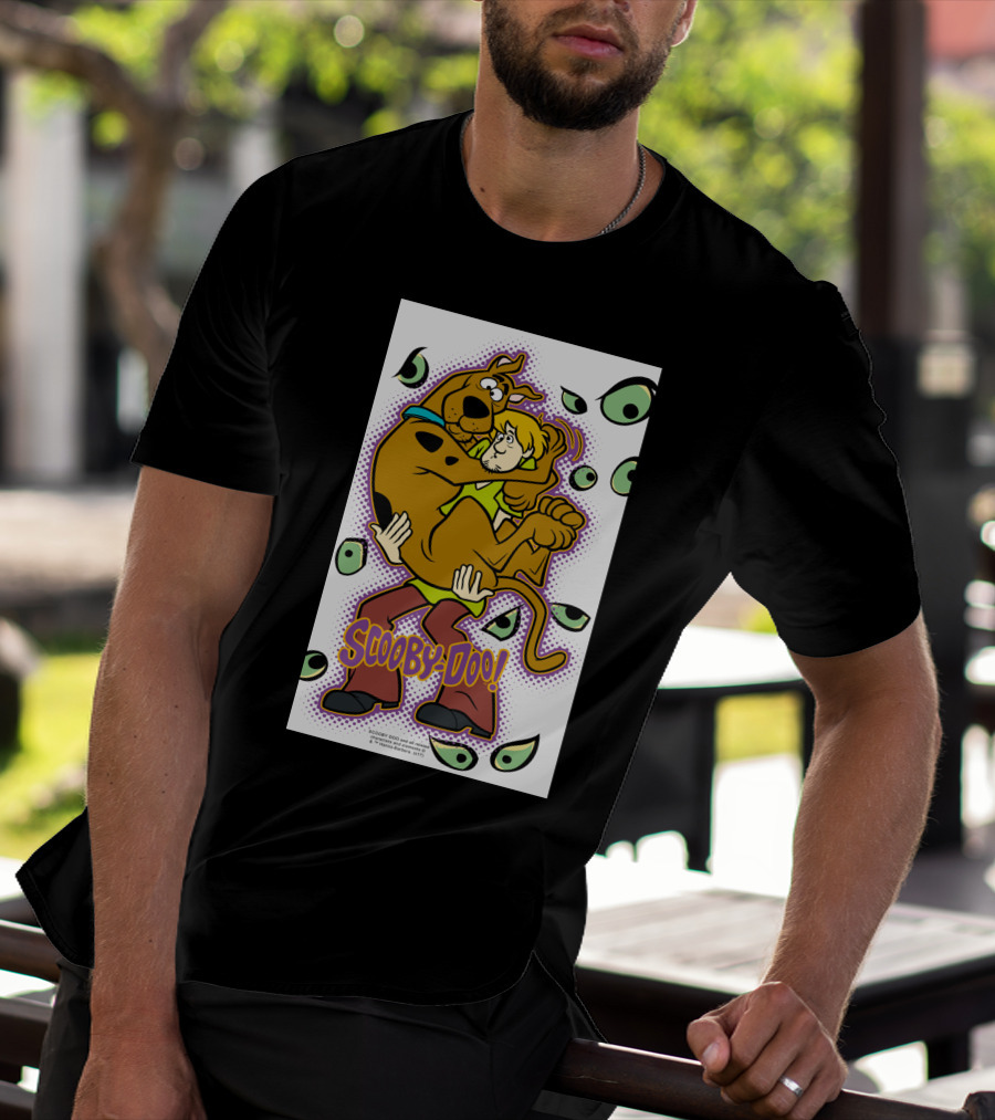 Scooby-Doo Shaggy Hug Surrounded By Eyes T-Shirt