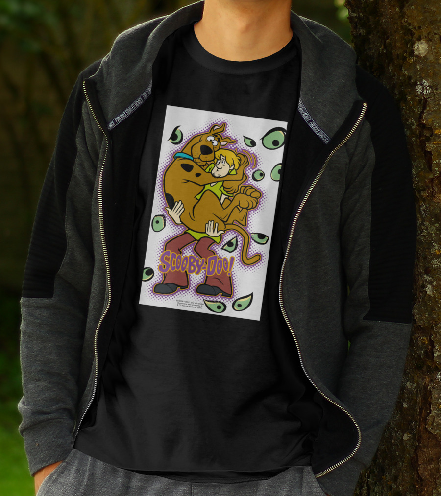 Scooby-Doo Shaggy Hug Surrounded By Eyes T-Shirt