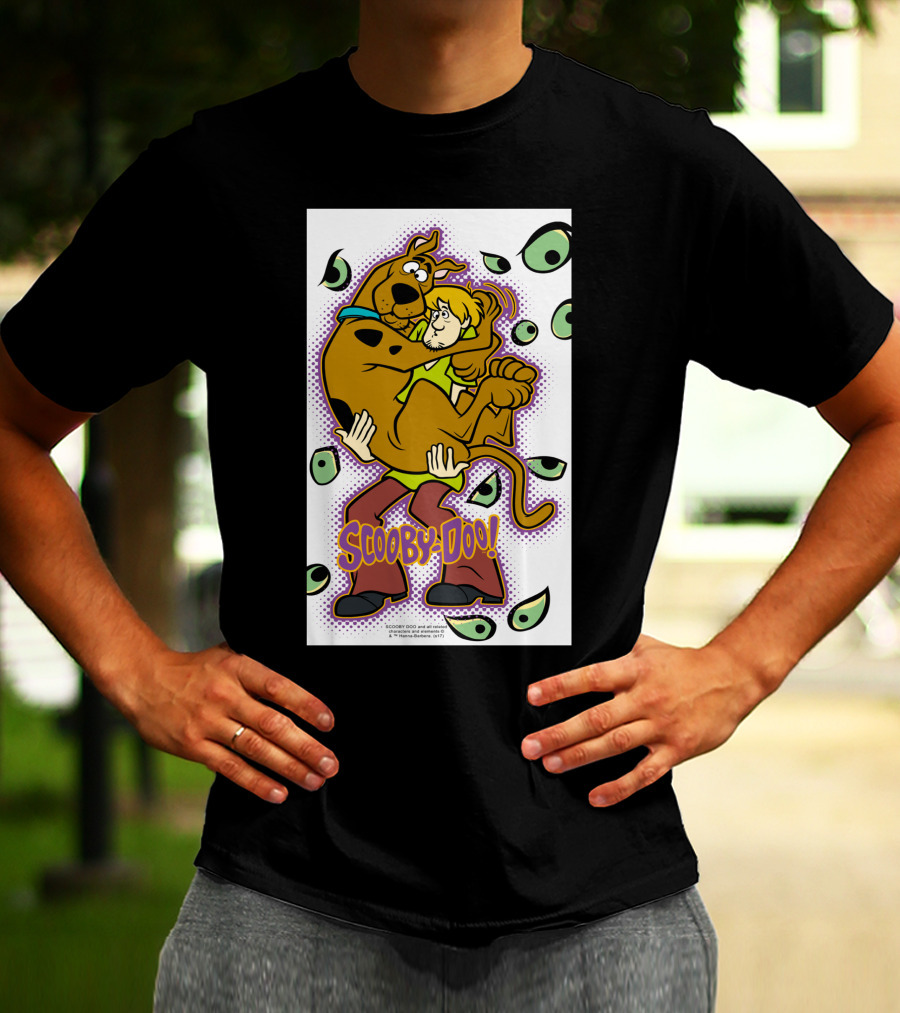 Scooby-Doo Shaggy Hug Surrounded By Eyes T-Shirt
