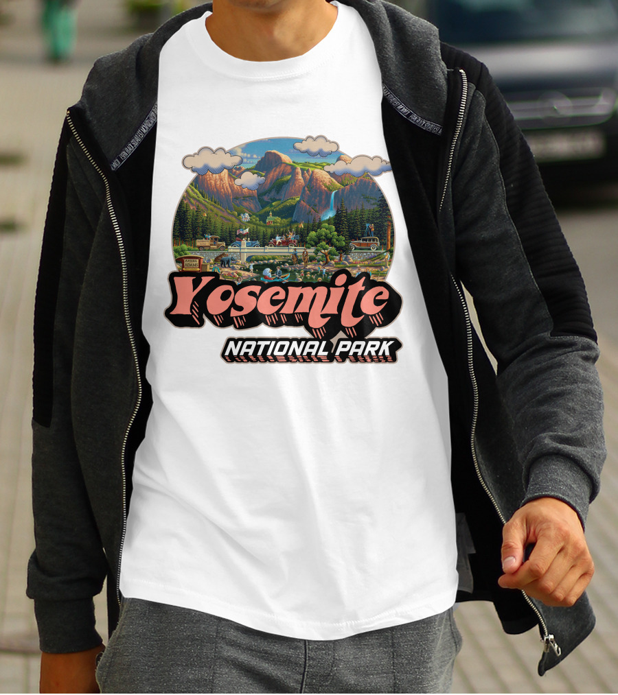 Yosemite National Park Vintage Scenic Mountains And Landscape T-Shirt