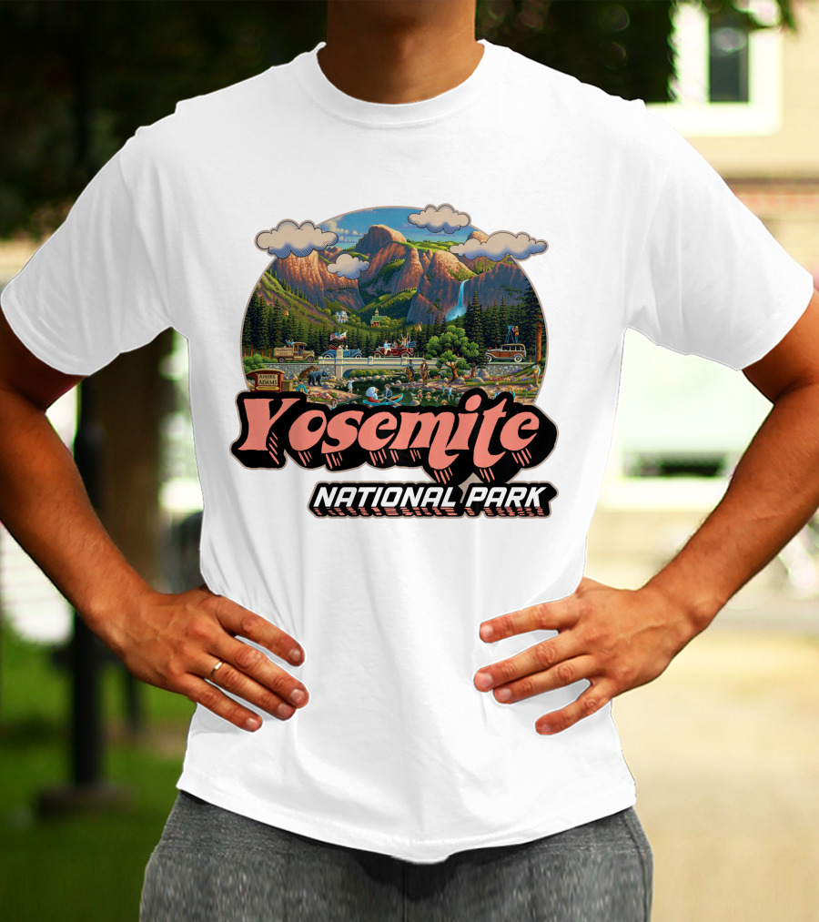 Yosemite National Park Vintage Scenic Mountains And Landscape T-Shirt