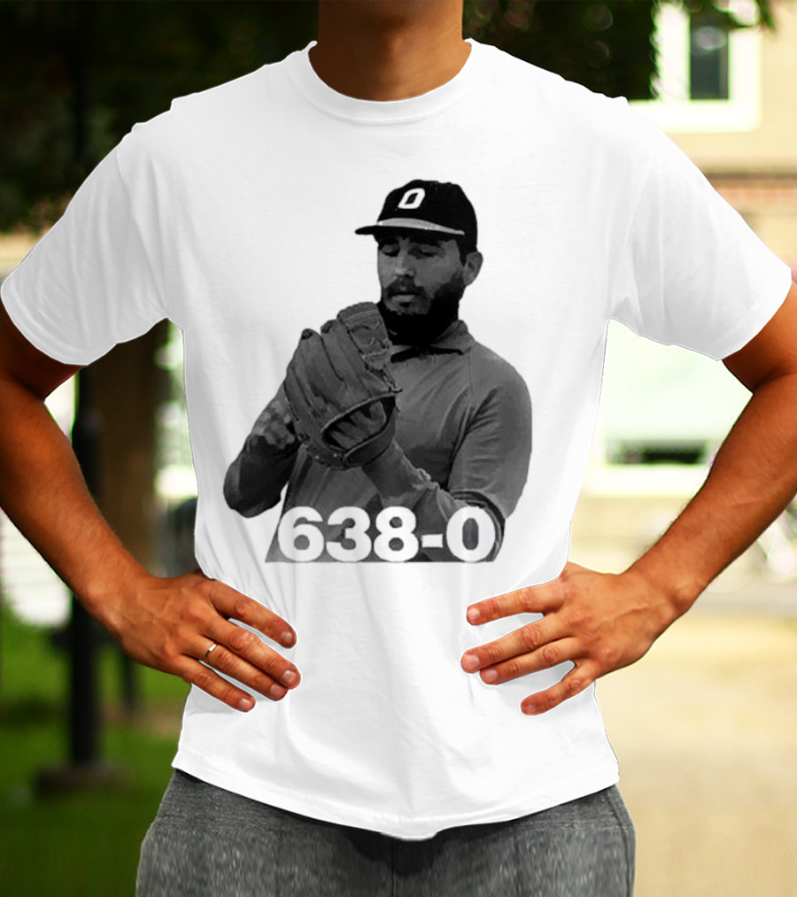 Castro 638-0 Baseball Pitcher Image With Cap Displaying 'O' T-Shirt