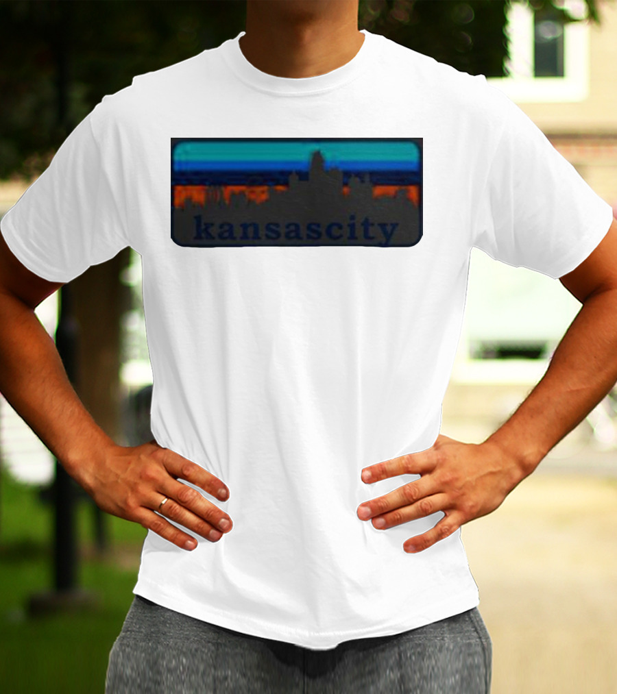 Kansas City Skyline Vintage Retro Sunset T-Shirt