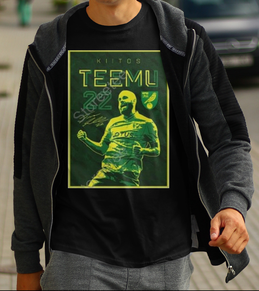 Kiitos Teemu 22 Norwich City Football Green Yellow T-Shirt