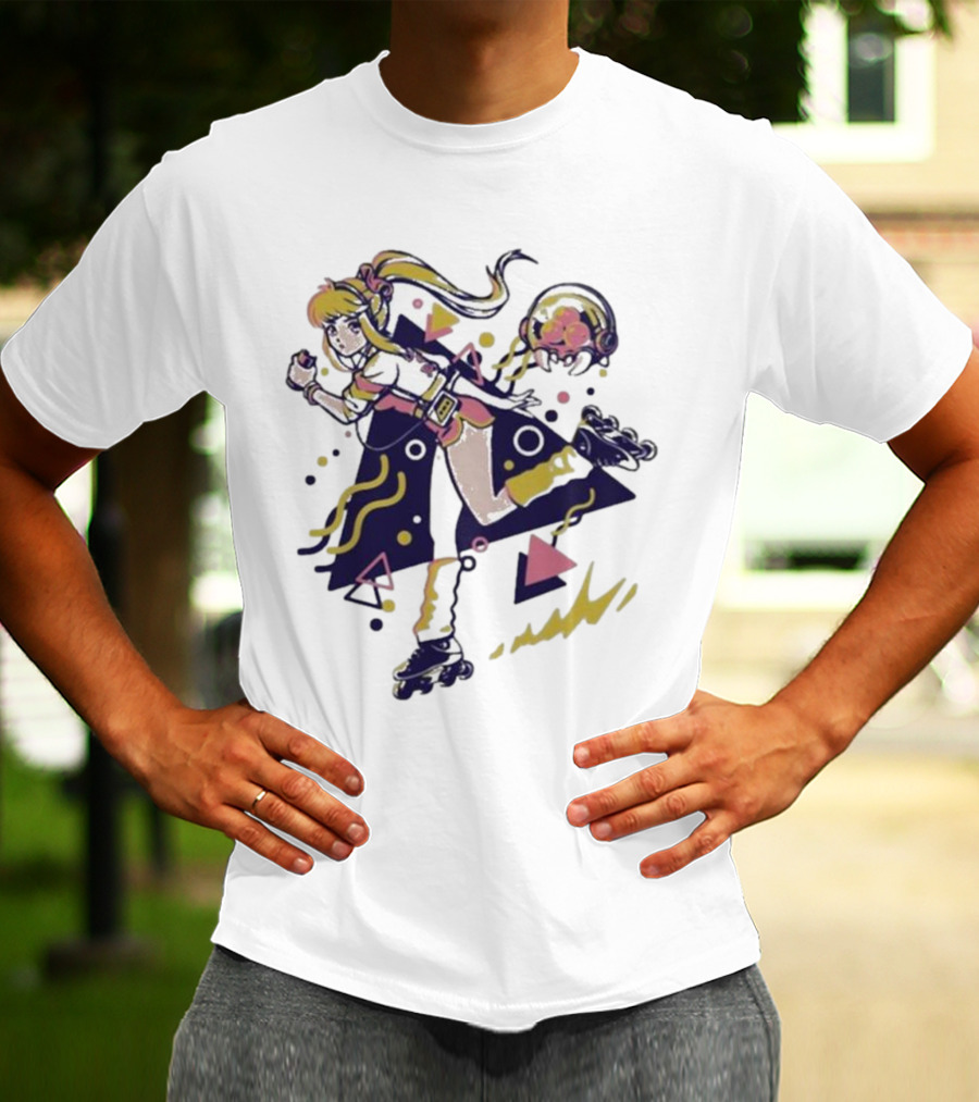 Roller Skating Anime Style 80s Inspired T-Shirt