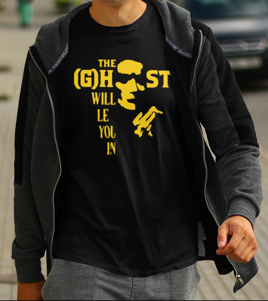 The Ghost Will Let You In Text With Yellow Face T-Shirt