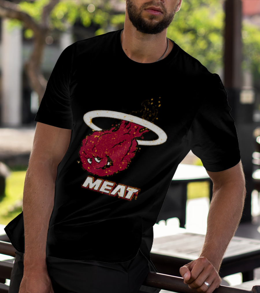 Miami Meat Hunger Force Flaming Meatball Halo T-Shirt