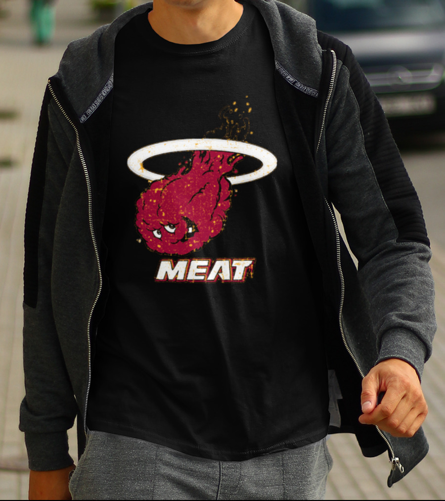 Miami Meat Hunger Force Flaming Meatball Halo T-Shirt