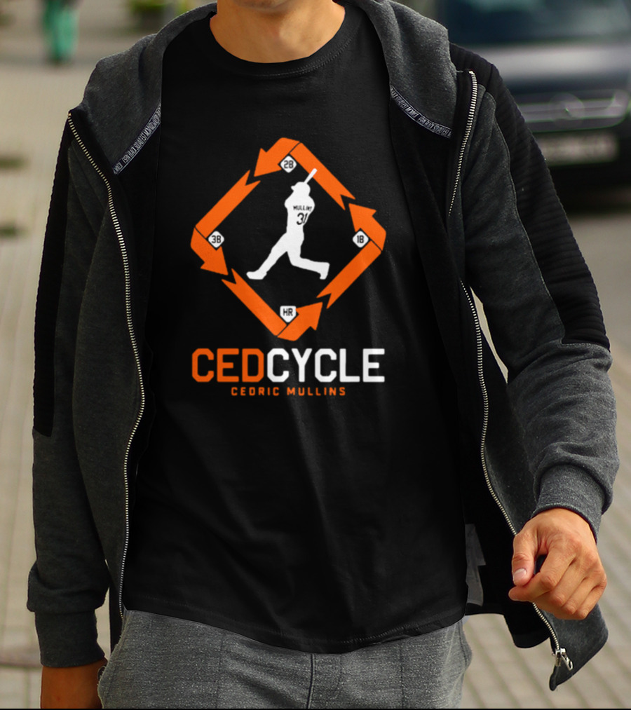Cedric Mullins CEDCYCLE 31 Baseball Diamond 2B 3B 1B HR T-Shirt