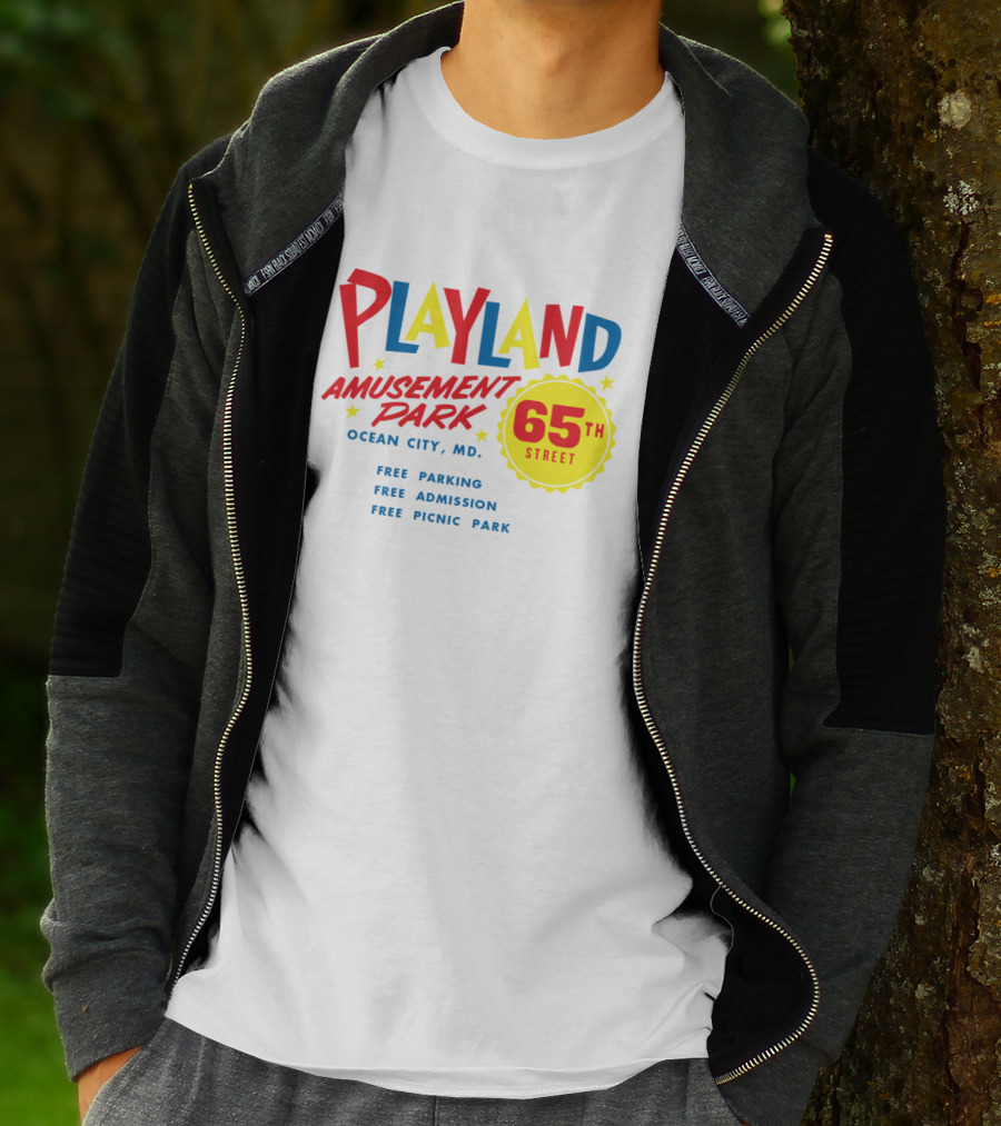 Playland Amusement Park 65th Street Ocean City MD Free Parking Admission Picnic Park T-Shirt