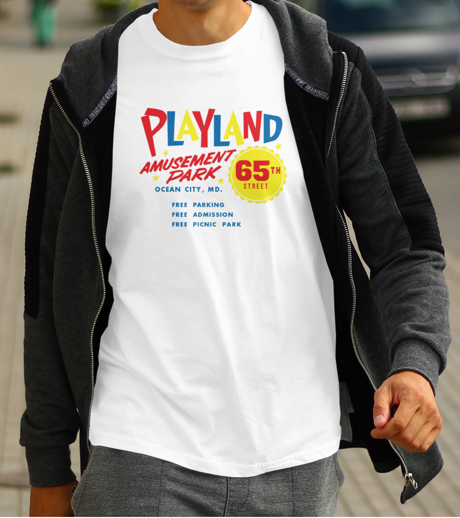 Playland Amusement Park 65th Street Ocean City MD Free Parking Admission Picnic Park T-Shirt