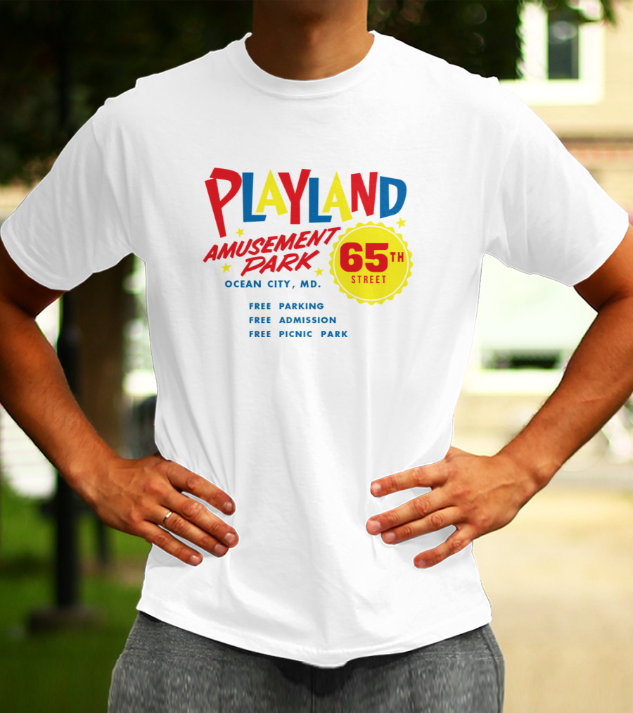 Playland Amusement Park 65th Street Ocean City MD Free Parking Admission Picnic Park T-Shirt