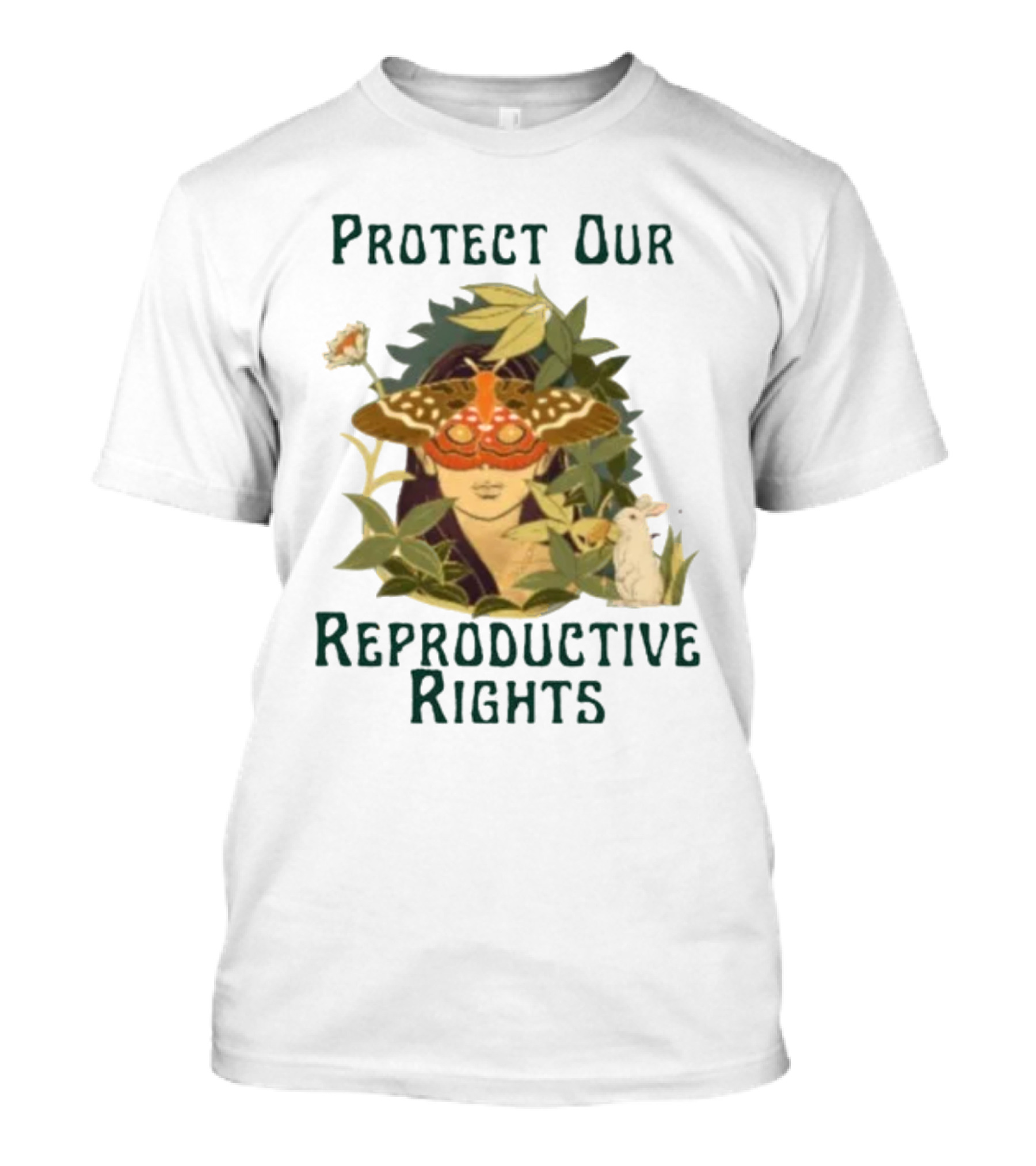Protect Our Reproductive Rights Moth And Rabbit Nature Symbolism T-Shirt