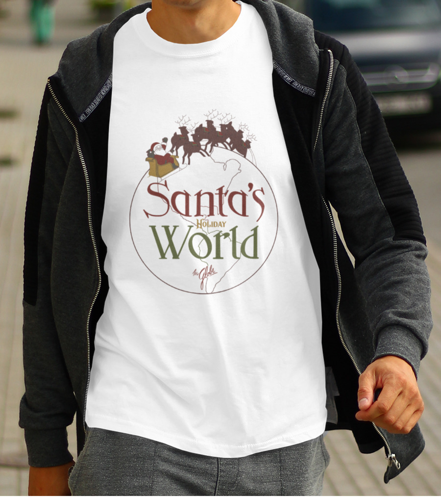 Santa's Holiday World Sleigh Ride Around The Globe T-Shirt