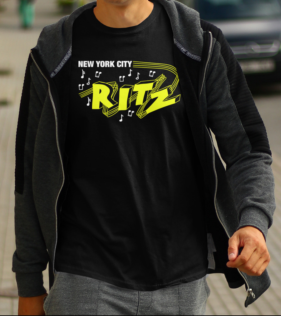 New York City Ritz Rock Club Music Notes T-Shirt