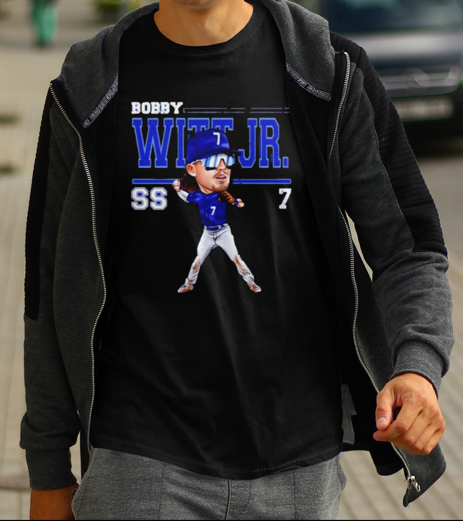 Bobby Witt Jr. SS 7 Kansas City Cartoon Baseball Player T-Shirt