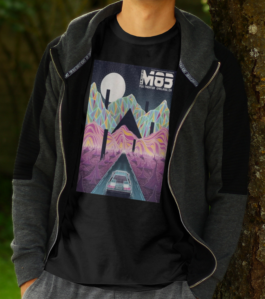 M83 Band Fox Theater Oakland CA May 16 And 17 Retro Futuristic Landscape T-Shirt