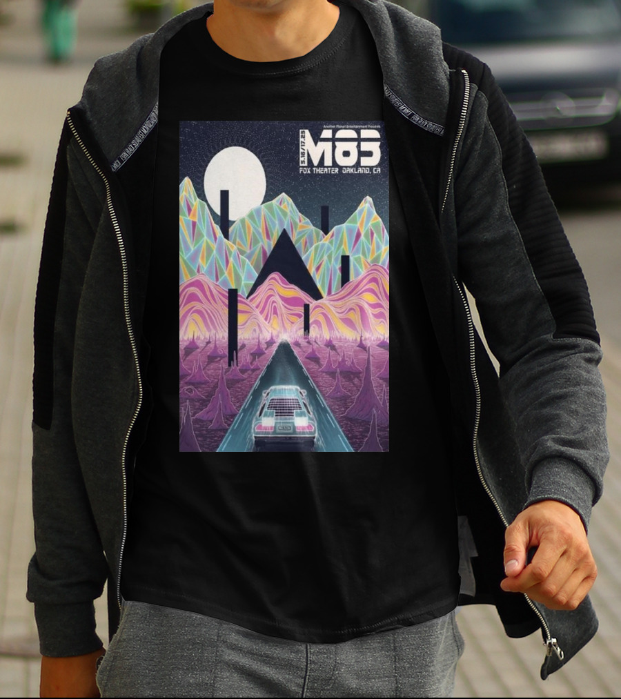 M83 Band Fox Theater Oakland CA May 16 And 17 Retro Futuristic Landscape T-Shirt