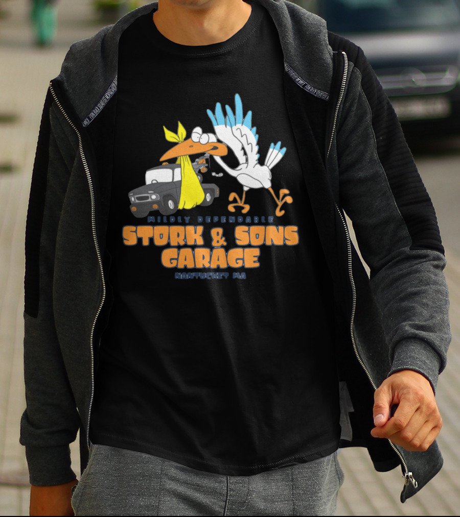 Mildly Dependable Stork And Sons Garage Pawtucket RI T-Shirt