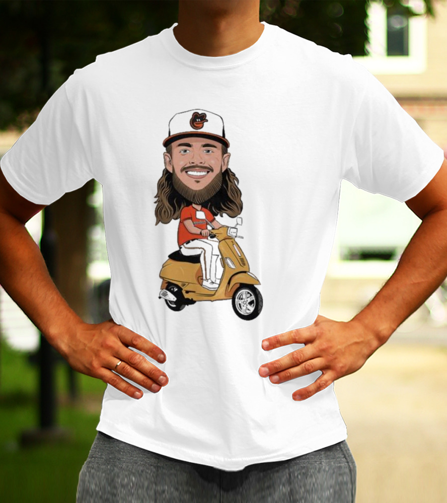 Baltimore Orioles Vespi Riding Vespa Scooter T-Shirt