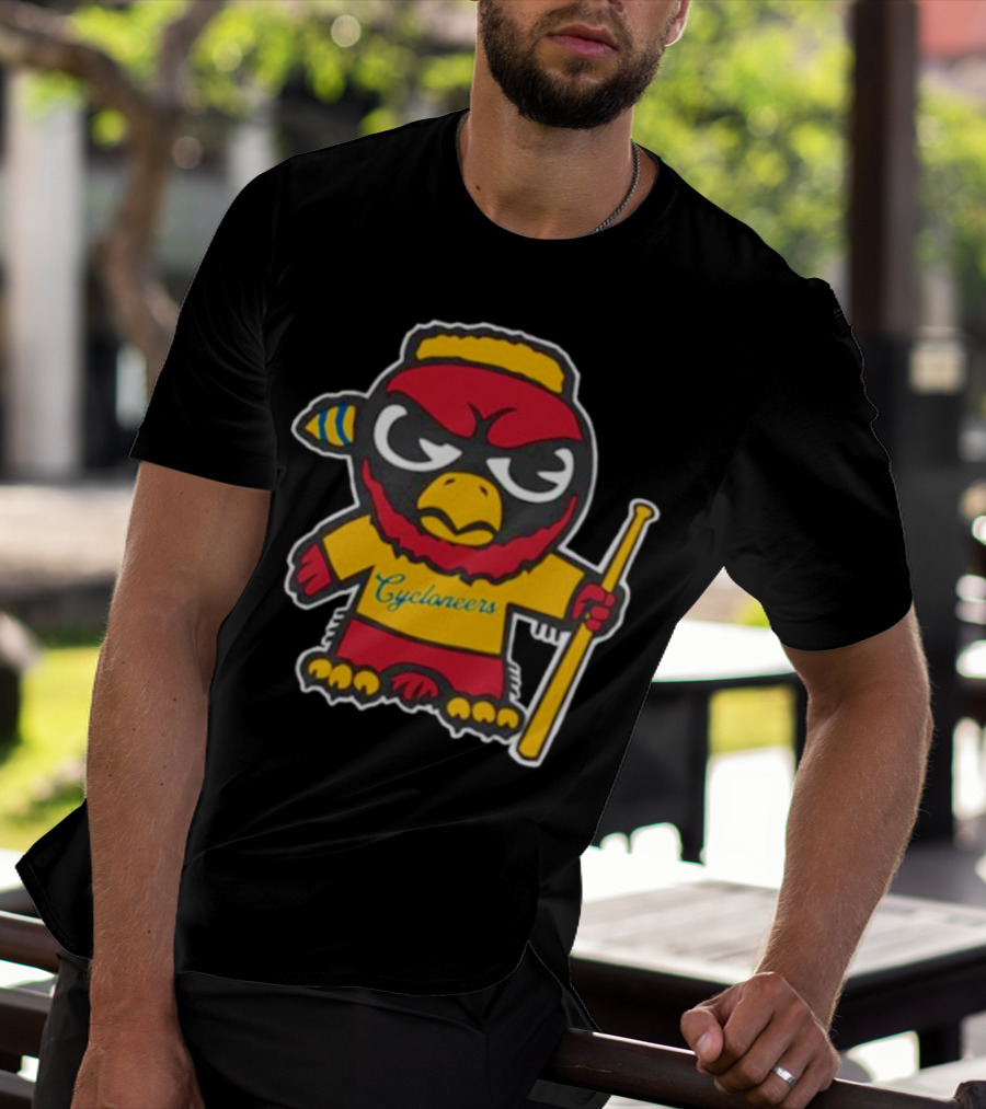Cycloneers Bird Mascot Holding Baseball Bat T-Shirt