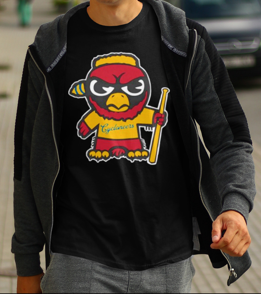 Cycloneers Bird Mascot Holding Baseball Bat T-Shirt