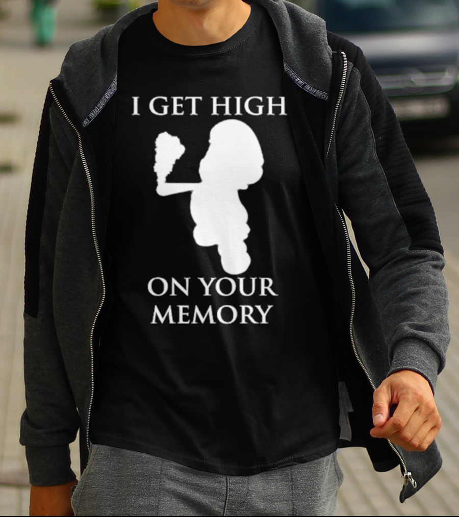 I Get High On Your Memory Mario Silhouette Smoking Pipe T-Shirt