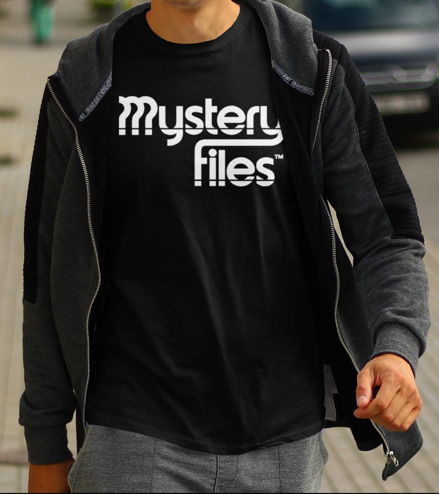 Mystery Files Retro Style Geometric Text T-Shirt