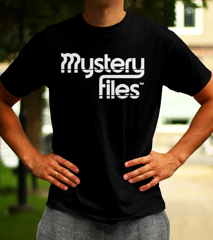 Mystery Files Retro Style Geometric Text T-Shirt
