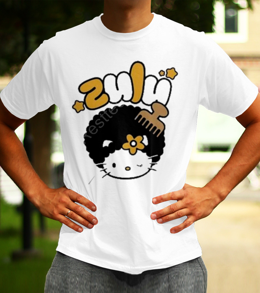 Zulu Kitty Afro Comb And Star T-Shirt