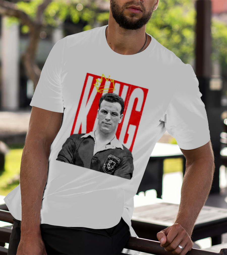 King Charles Soccer Icon With Red KING Background T-Shirt