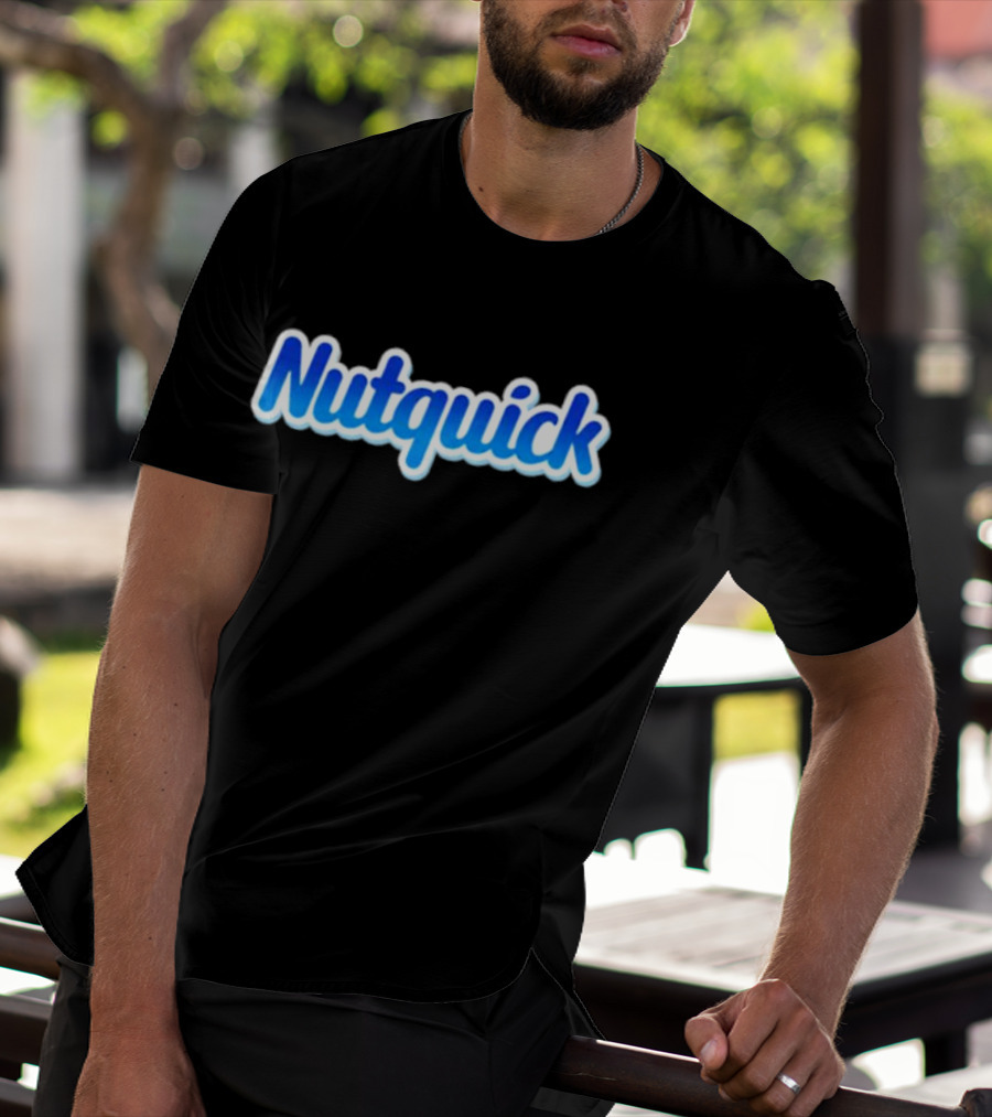 Nutquick Logo Retro Sports Branding T-Shirt