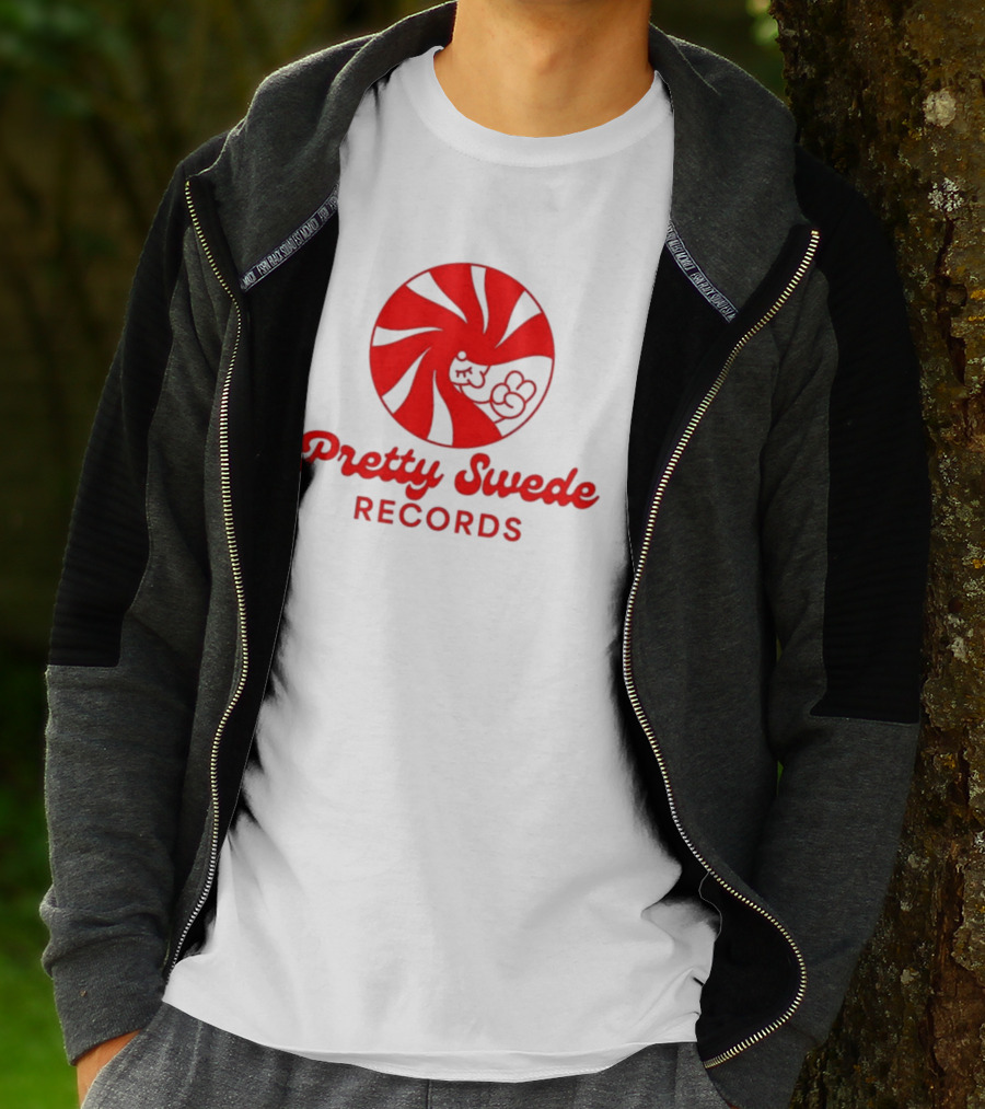 Pretty Swede Records Red Swirl And Hand T-Shirt