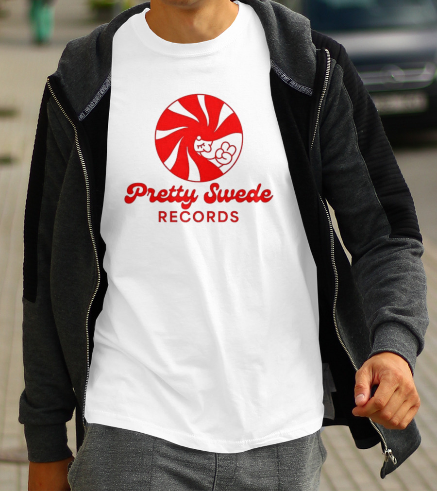 Pretty Swede Records Red Swirl And Hand T-Shirt