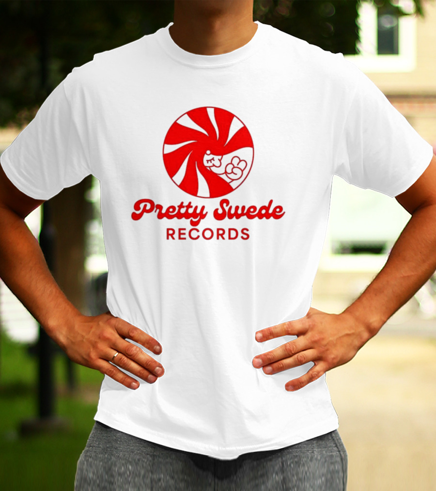 Pretty Swede Records Red Swirl And Hand T-Shirt