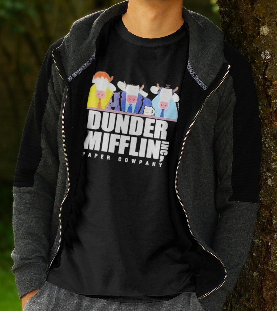 Dunder Mifflin Inc Paper Cowpany Cow Characters T-Shirt